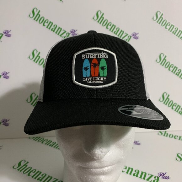 Black Clover Hat Live Lucky Triple Up Surfing Surf Board Trucker Snapback Cap - Picture 1 of 9